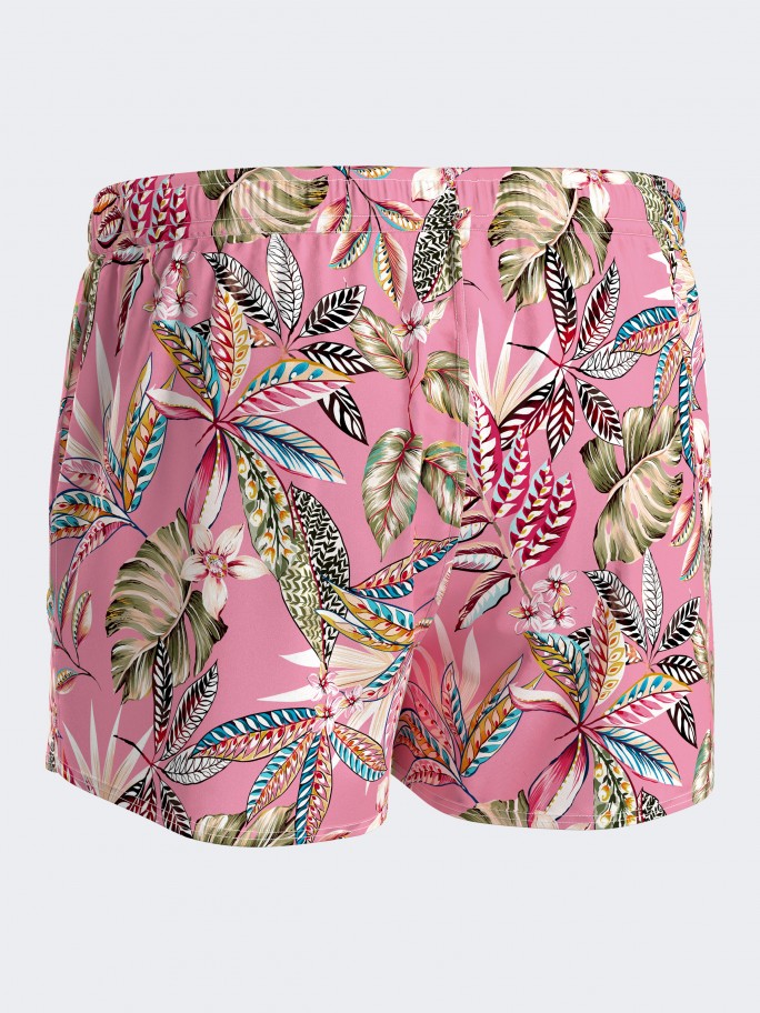 Short de bain court imprim exotique