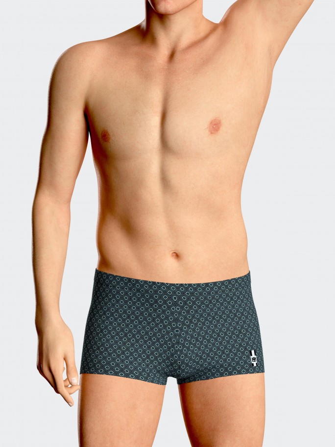 Geometrischer Schwimm-Boxershorts -Print