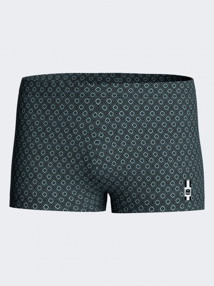 Geometrischer Schwimm-Boxershorts -Print