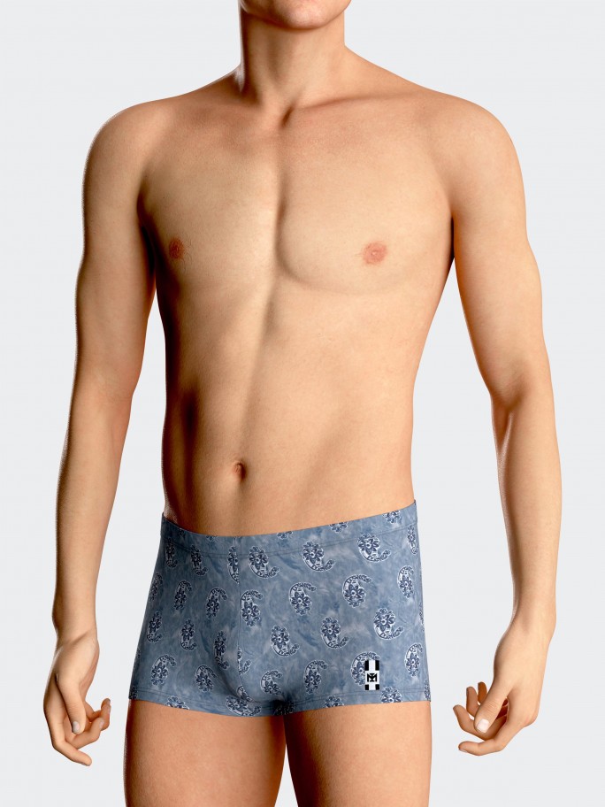 Schwimm-Boxershorts mit Paisley-Print