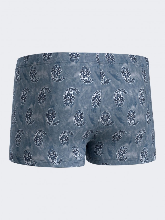 Schwimm-Boxershorts mit Paisley-Print