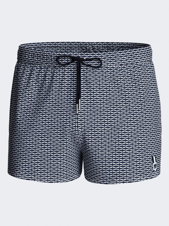 Short-length Swim Shorts geometric print