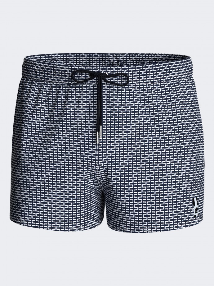 Short de bain court imprim gomtrique