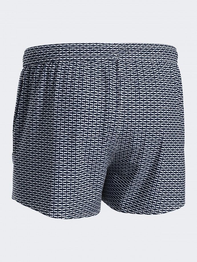 Short-length Swim Shorts geometric print