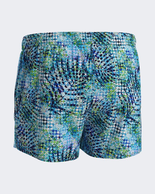 Kurze Badeshorts mit exotischem Print
