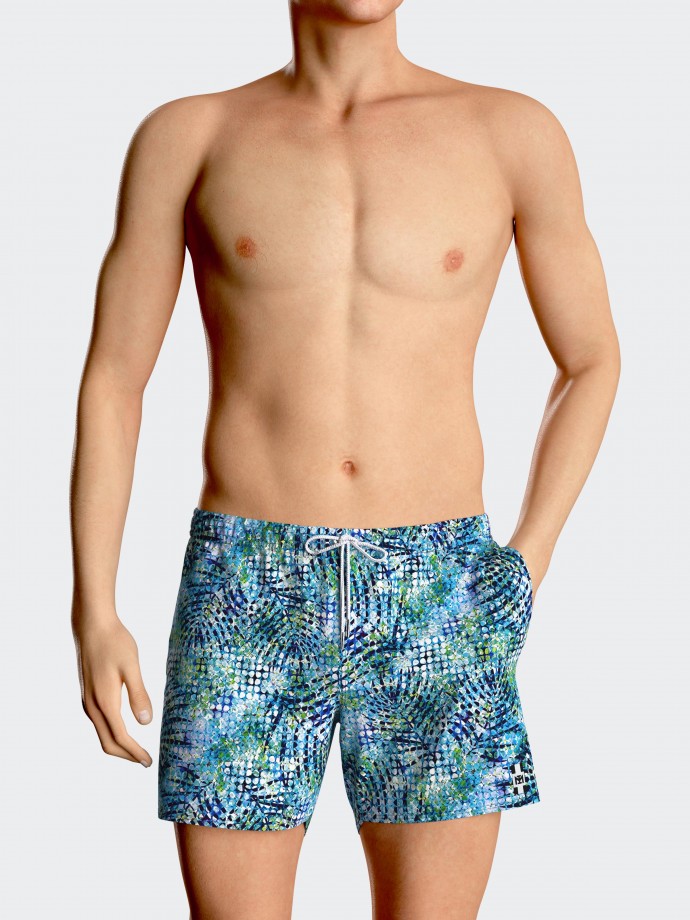 Badeshorts mit exotischem Print