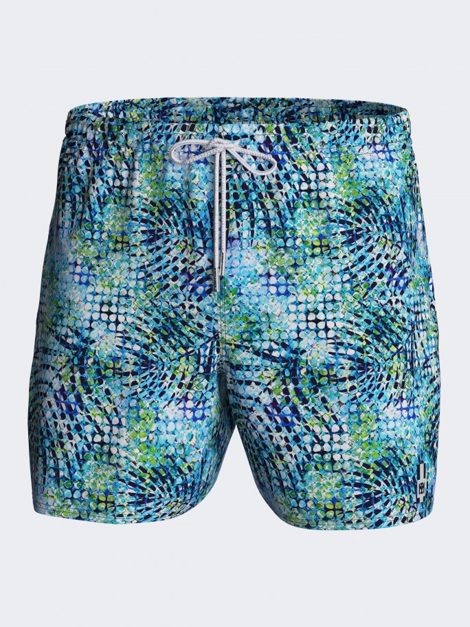 Badeshorts mit exotischem Print