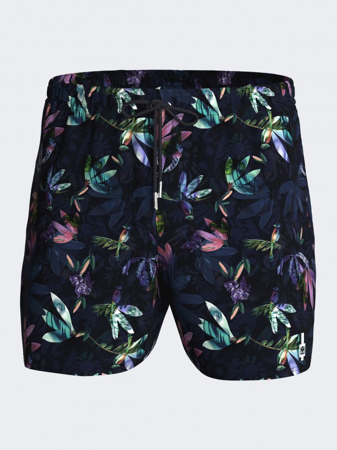 Badeshorts mit tropischem Print