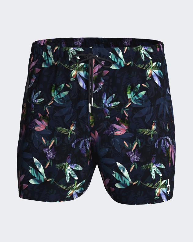Badeshorts mit tropischem Print