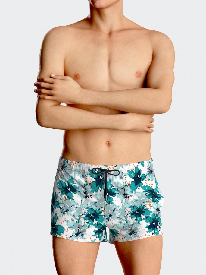 Short Length Swim Shorts Floral print