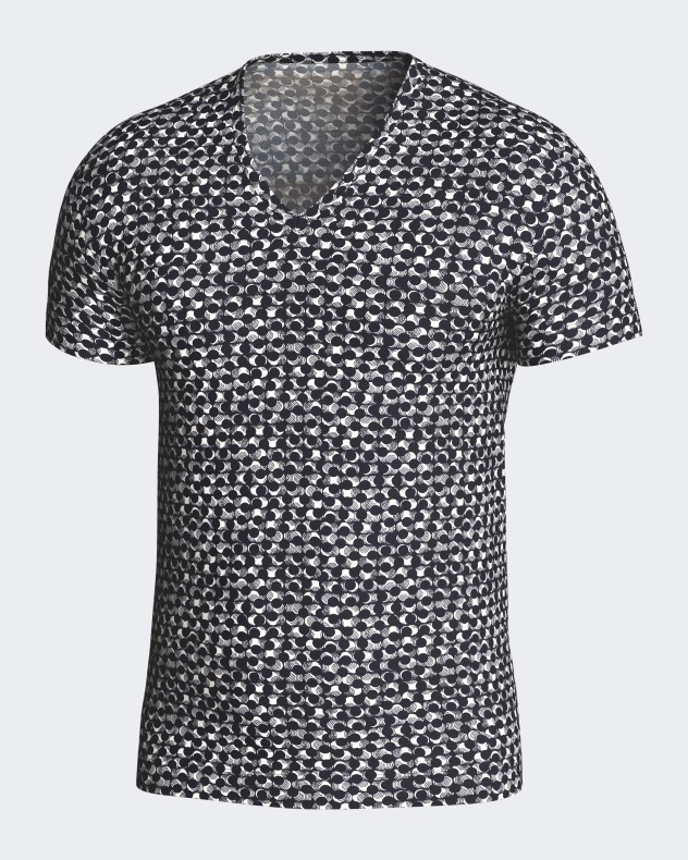 Printed man's T-shirt in Lyocell