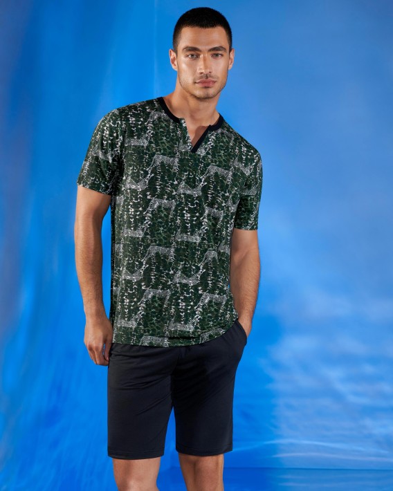 Pyjama de homme imprim en Lyocell