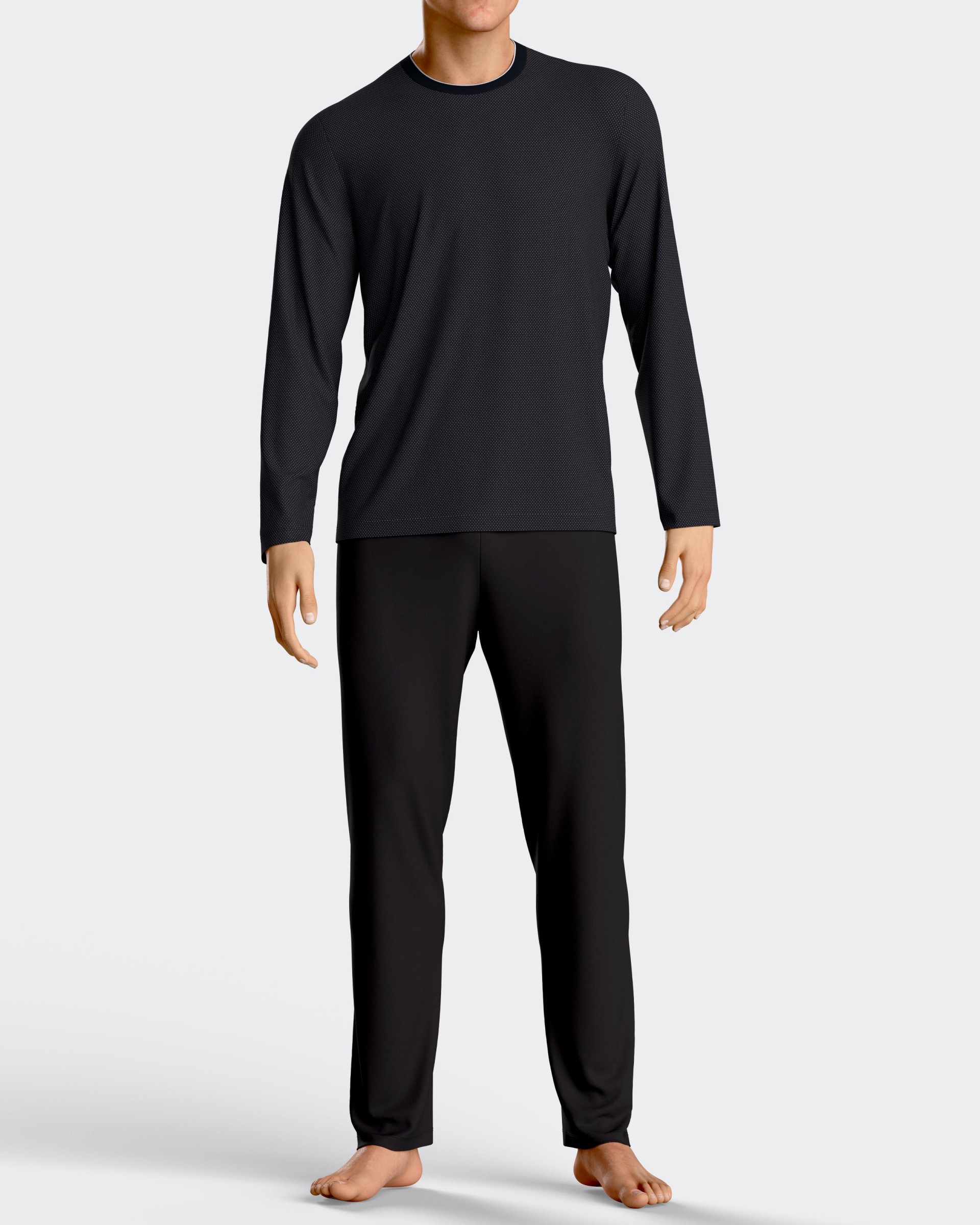 Langer Herren-Schlafanzug aus Baumwolle