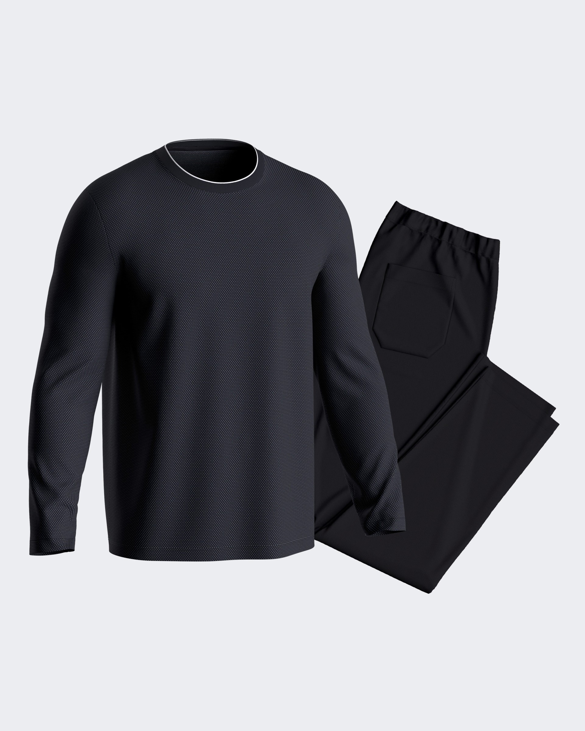 Langer Herren-Schlafanzug aus Baumwolle