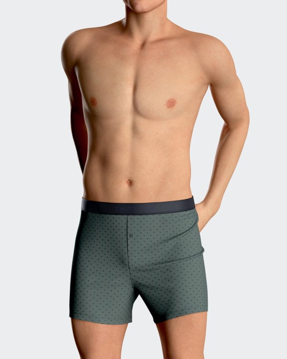 Boxershort com boto de homem em Modal