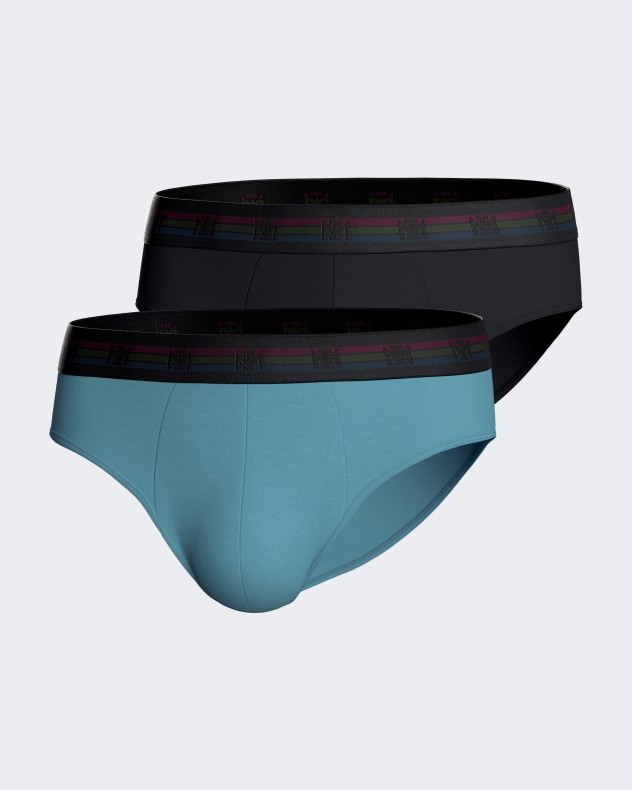 Pack of two plain man's briefs in cotton