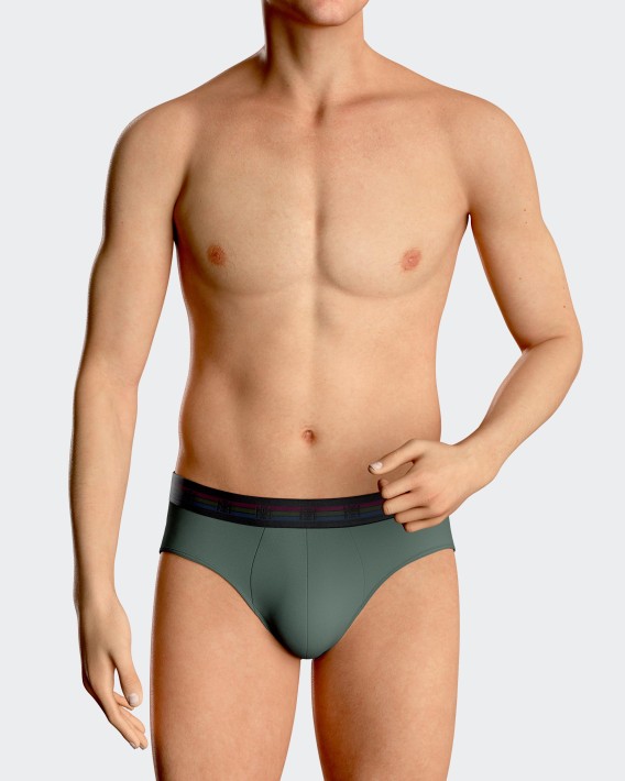 Pack de dos slips de hombre lisos en Algodn