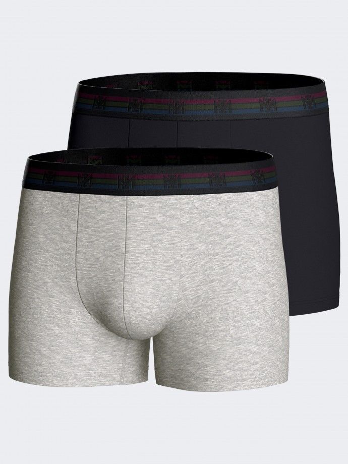 Pack 2 plain man's boxers in cotton