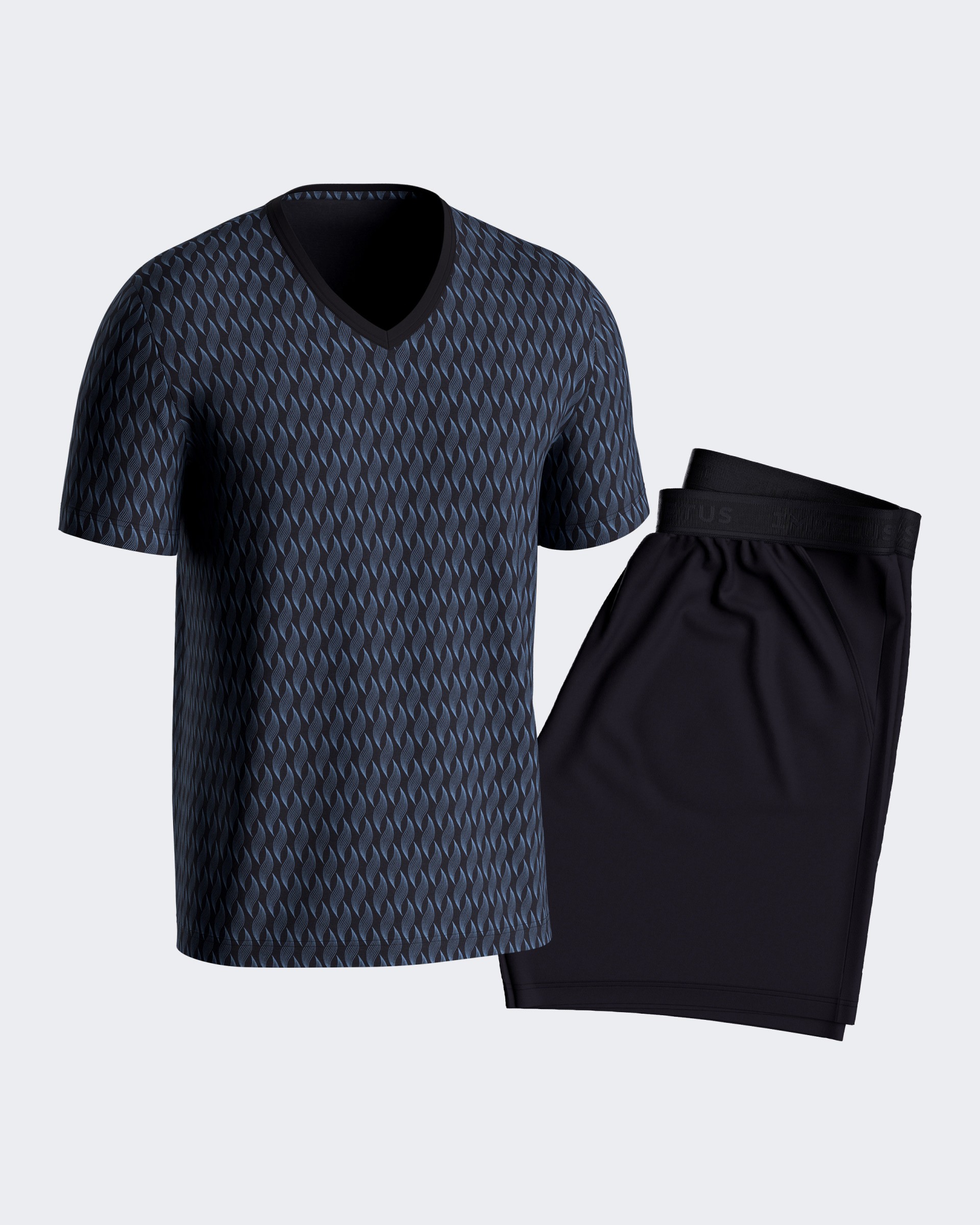 Pijama curto de homem em Lyocell