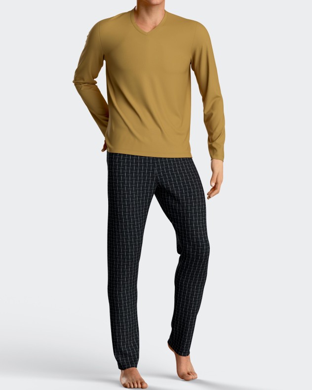 Pijama largo de hombre en Algodn