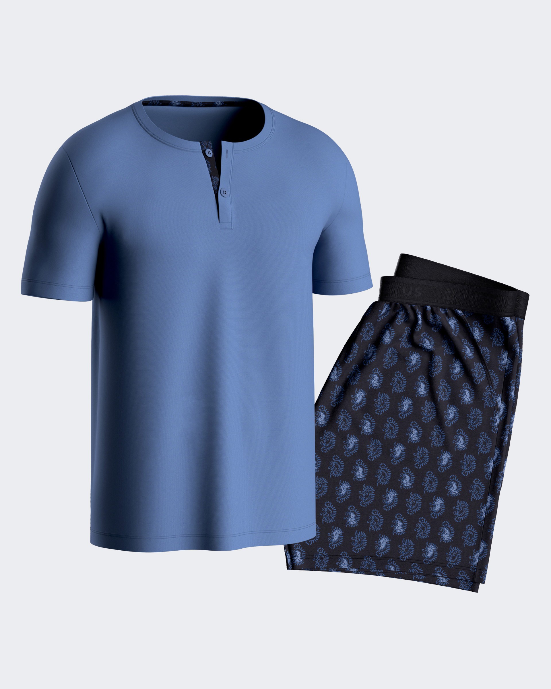 Pijama corto de hombre en Lyocell