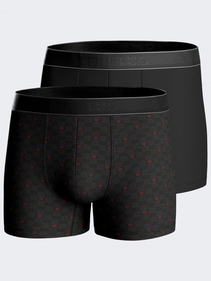 Pack of two heart print boxers
