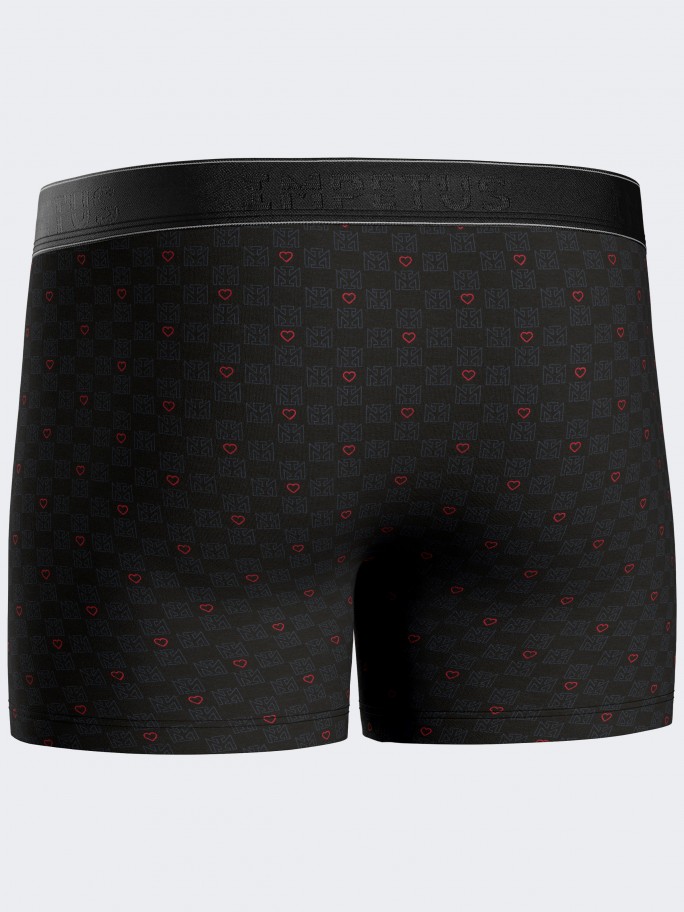 Man's boxer with hearts print