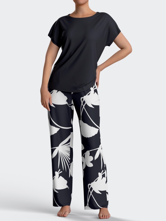Damen-Pyjama mit Blumenprint aus Lyocell