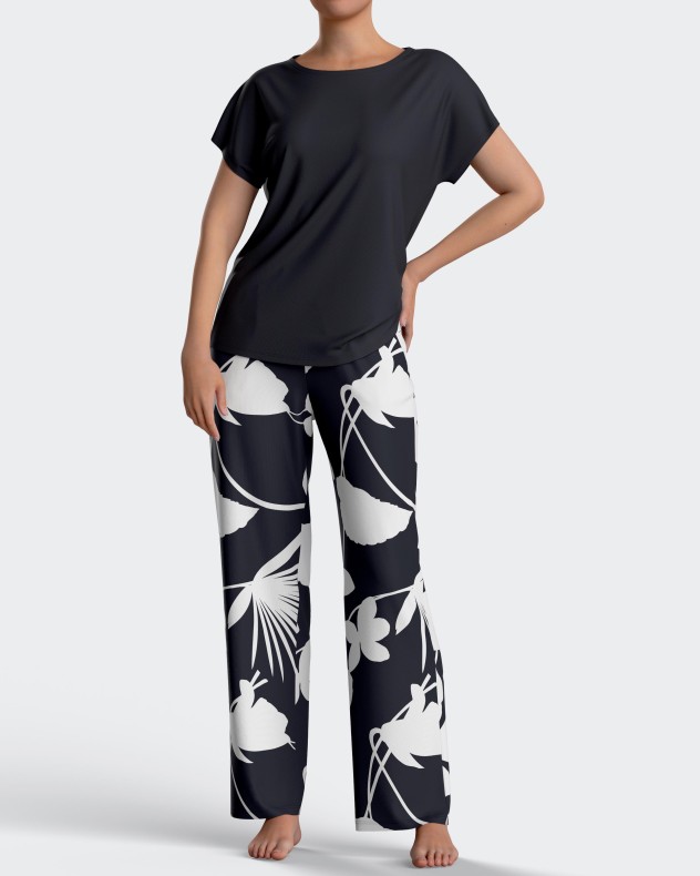 Woman's Pyjamas with floral print in Lyocell