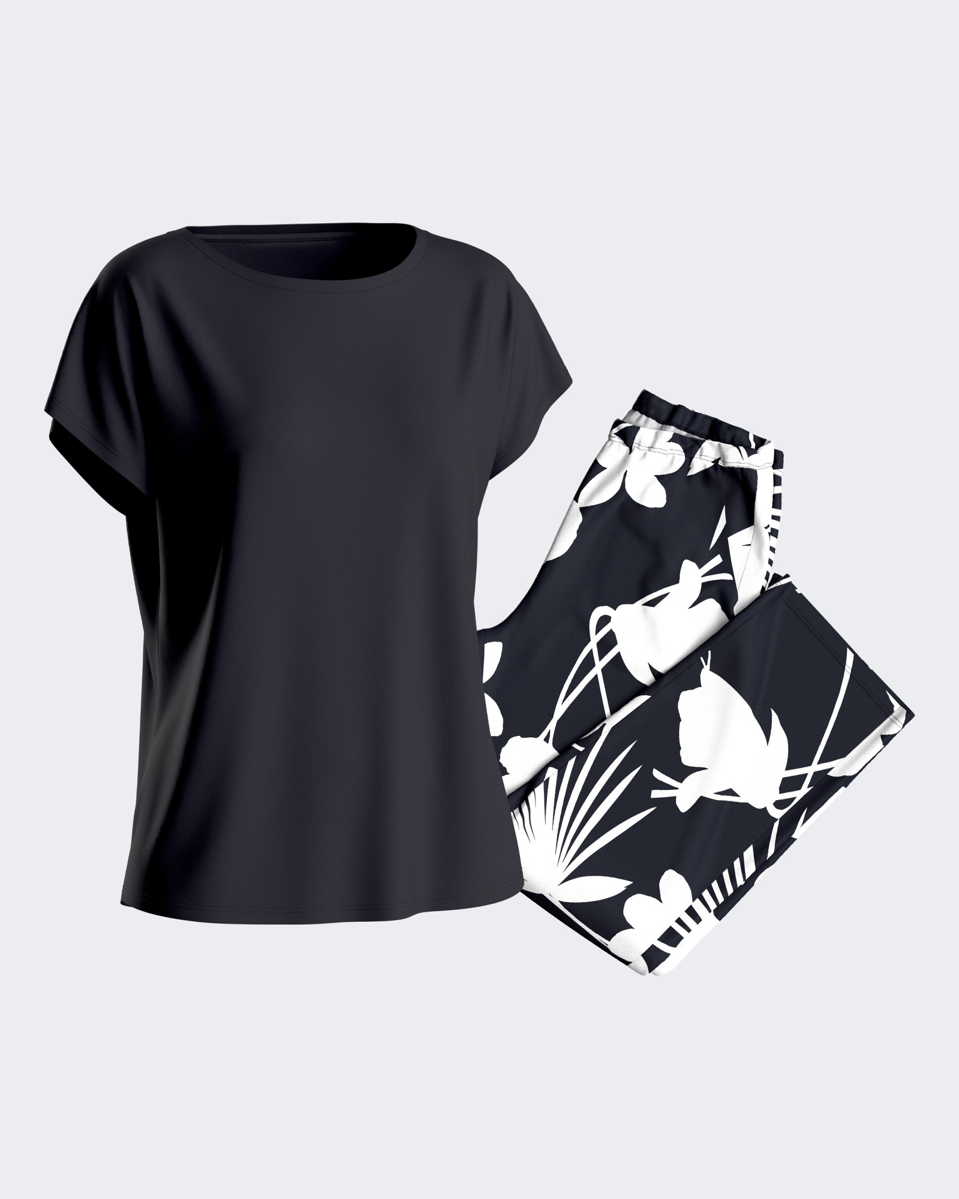 Woman's Pyjamas with floral print in Lyocell