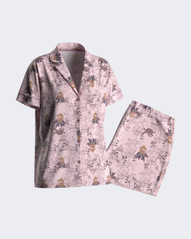 Short Woman's Pyjamas with buttons in Cotton Modal