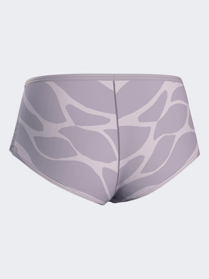 Cueca Hipster con estampado extico e encaje