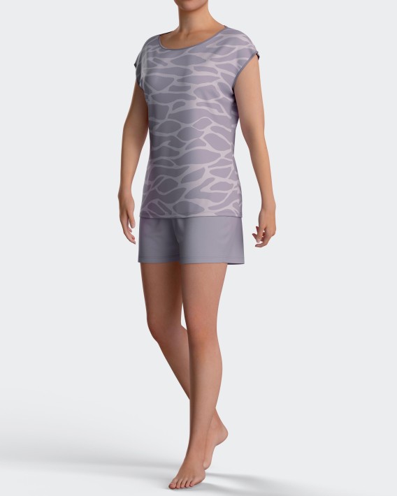 Pijama curto de mulher estampado extico