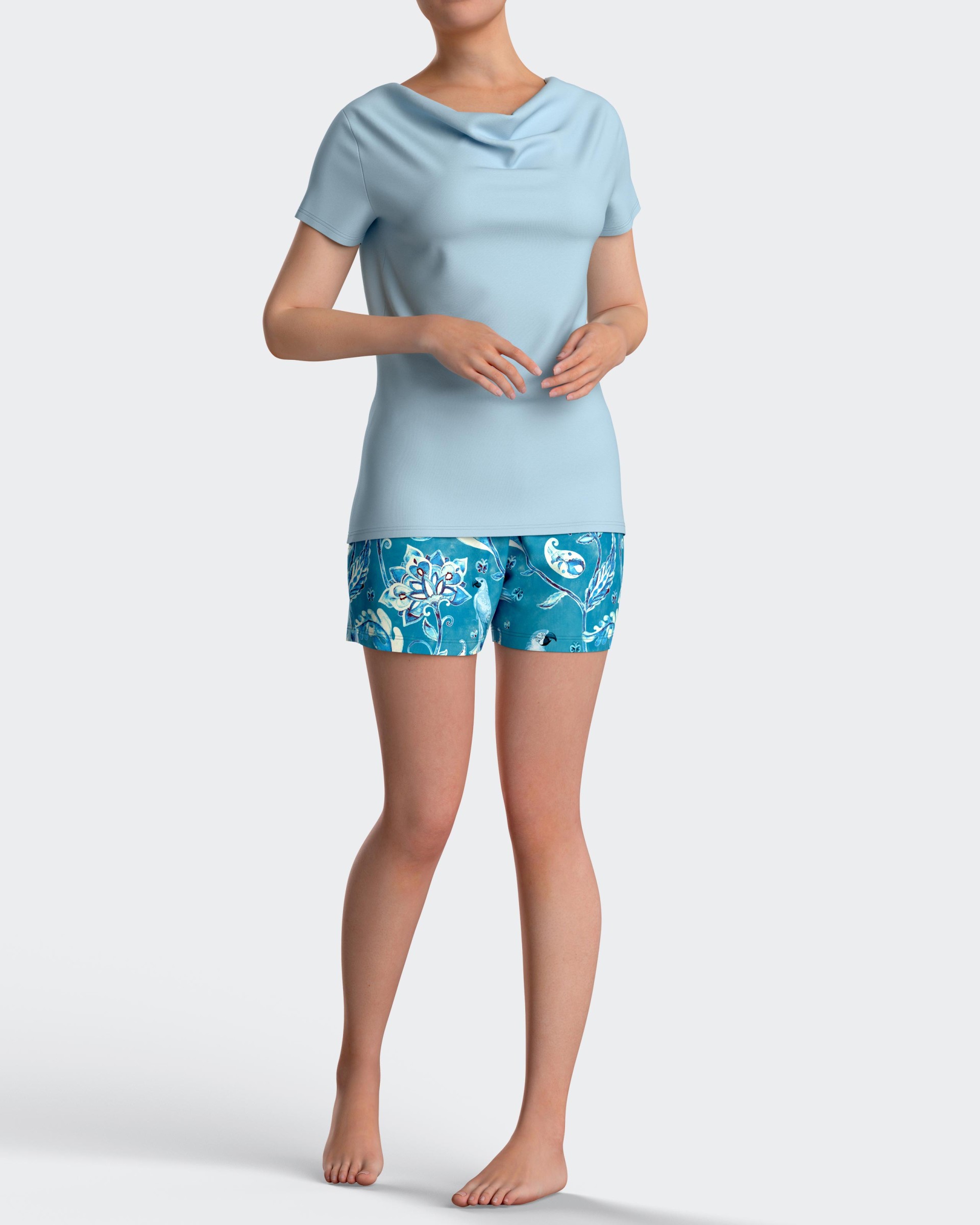 Damen-Pyjama mit Knöpfen aus Modal