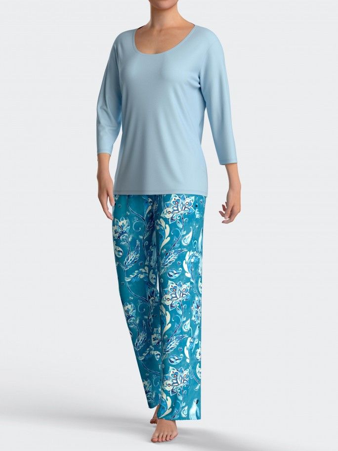 Damen-Pyjama mit Blumenprint aus Modal