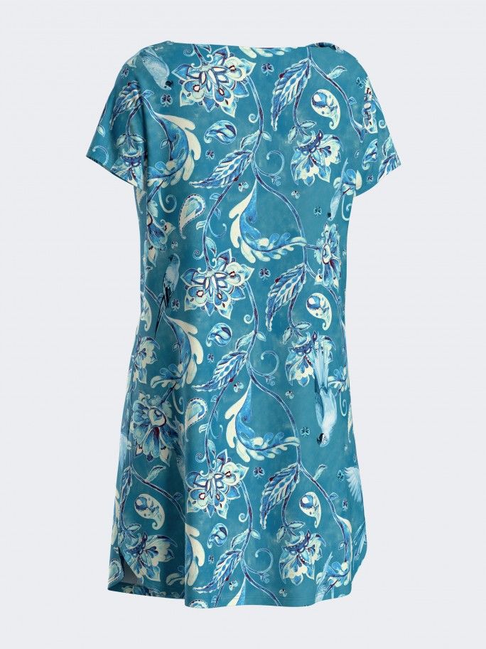 Camisa de dormir estampado floral em Modal