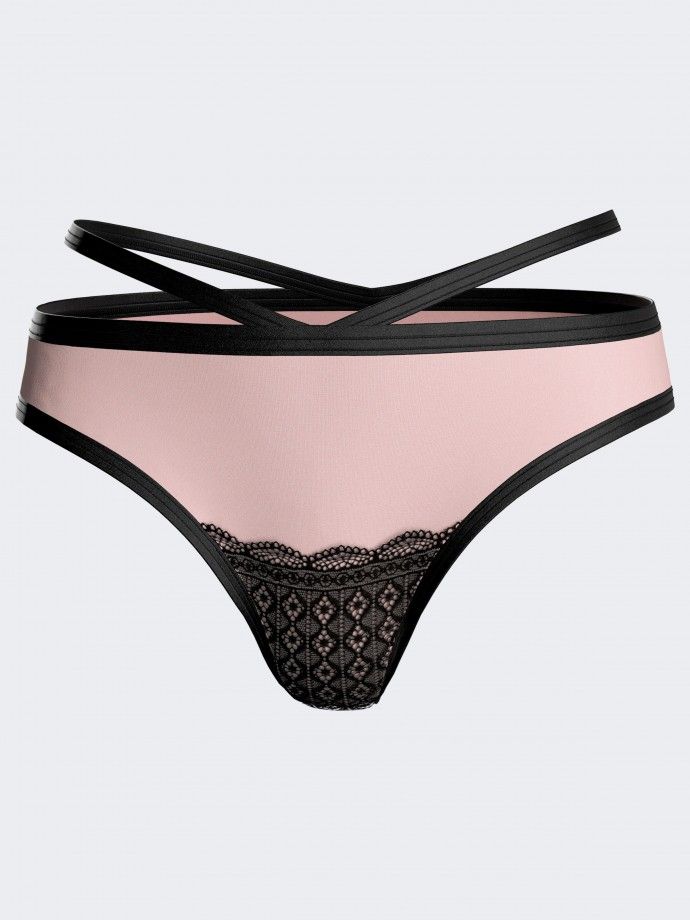 Thong with lace details