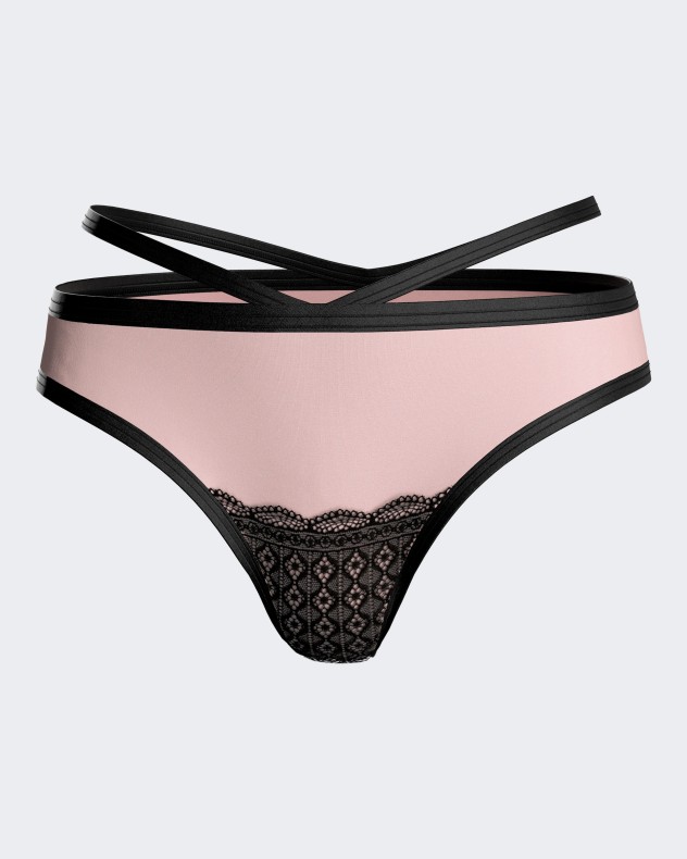 Thong with lace details