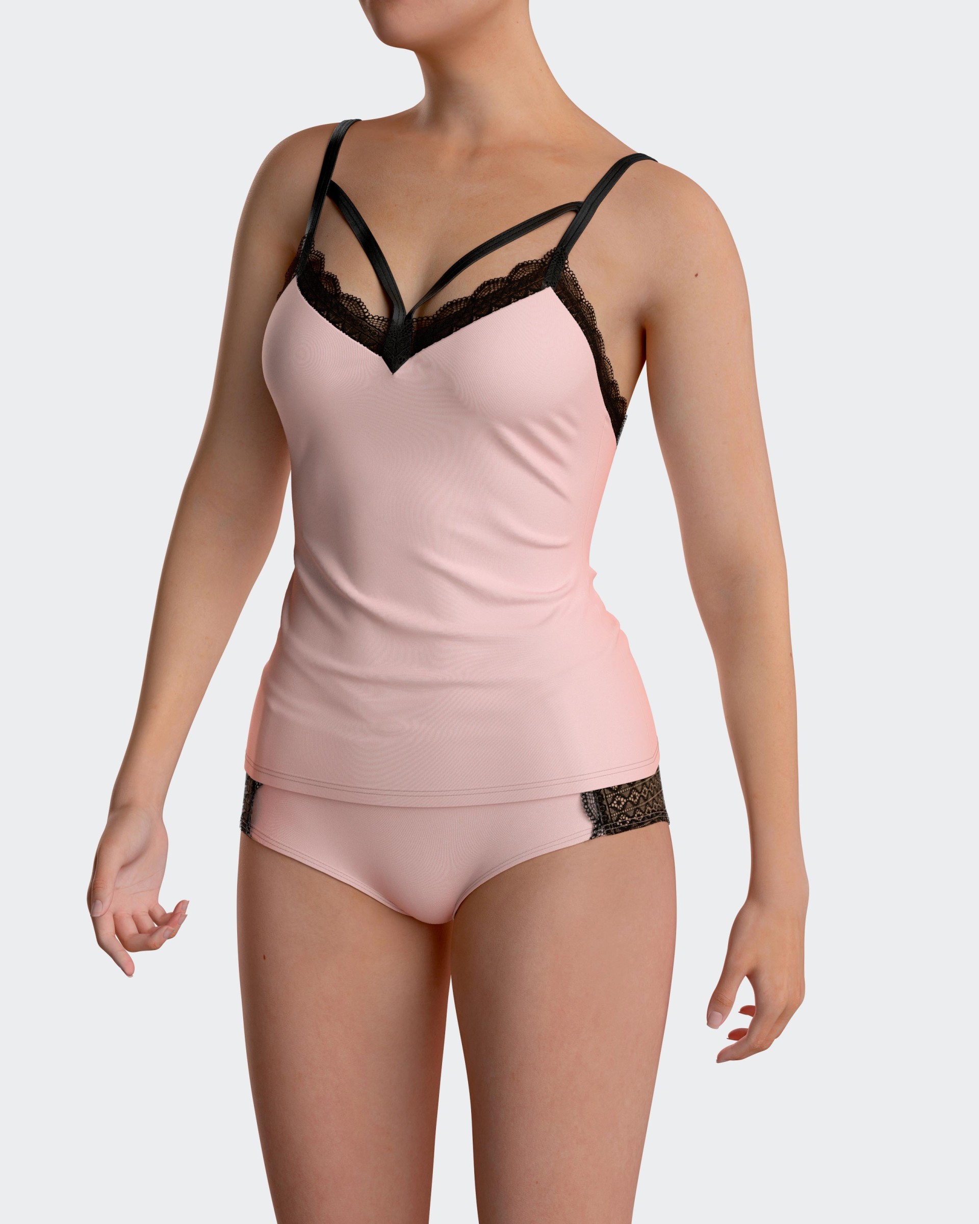 Top de Alças com detalhes em renda