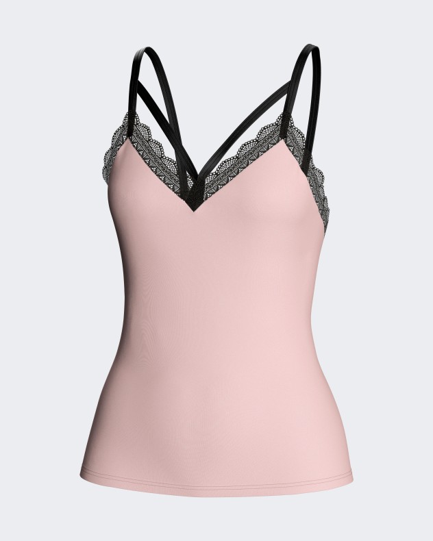 Top de Alças com detalhes em renda