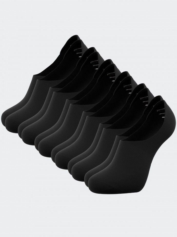 6 Pares de Meias Invisiveis com bandas silicone