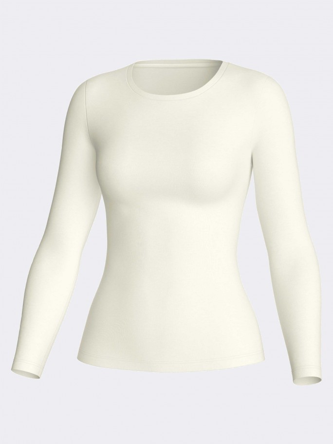 T-shirt long sleeves of woman in Wool Lyocell