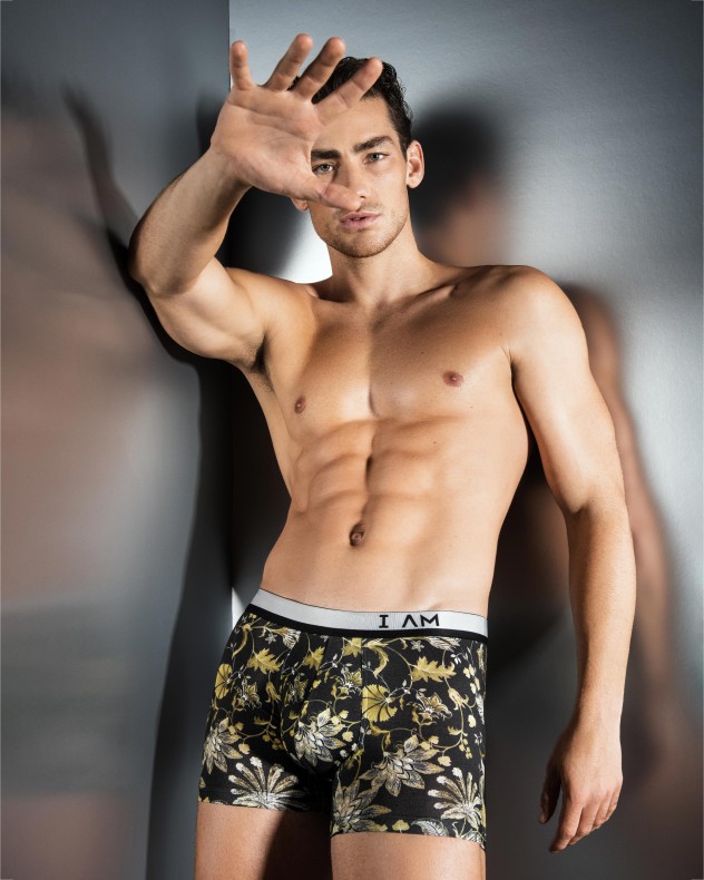 Floral printed boxer shorts in Lyocell