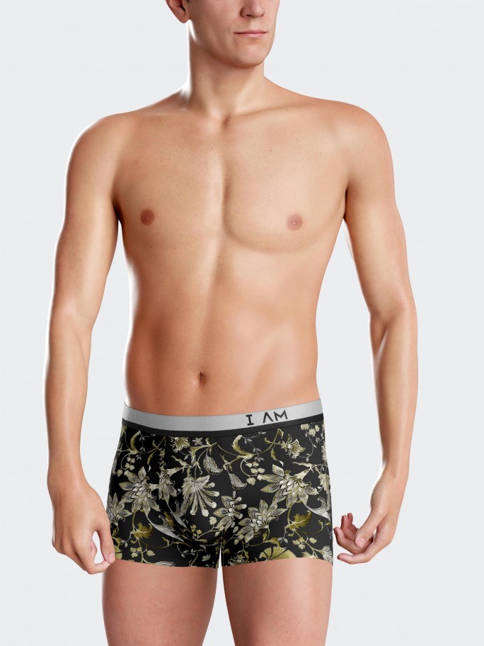 Floral printed boxer shorts in Lyocell