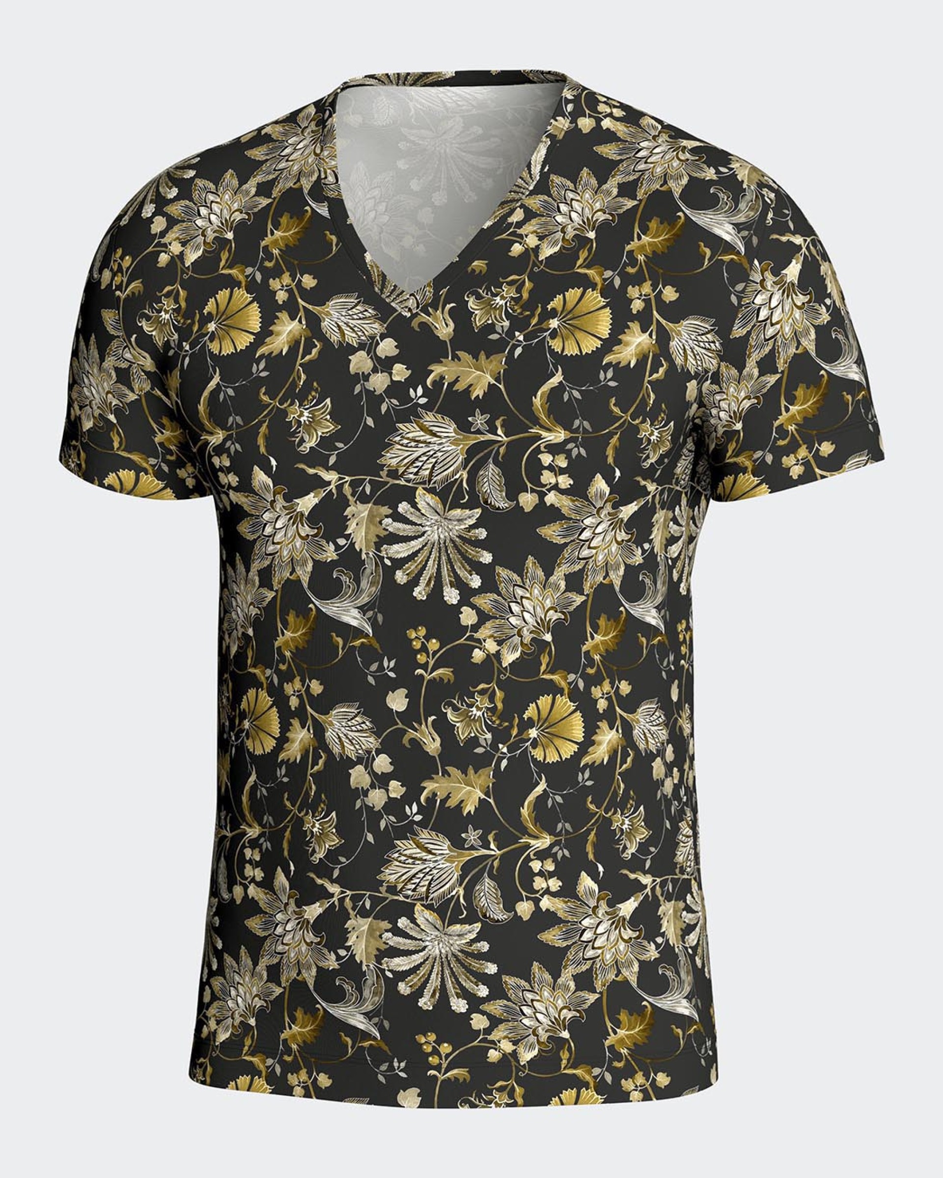T-shirt estampado floral em Lyocell