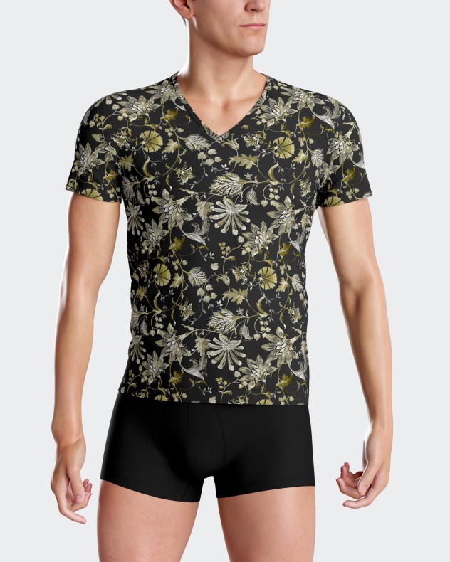 Floral printed T-shirt in Lyocell