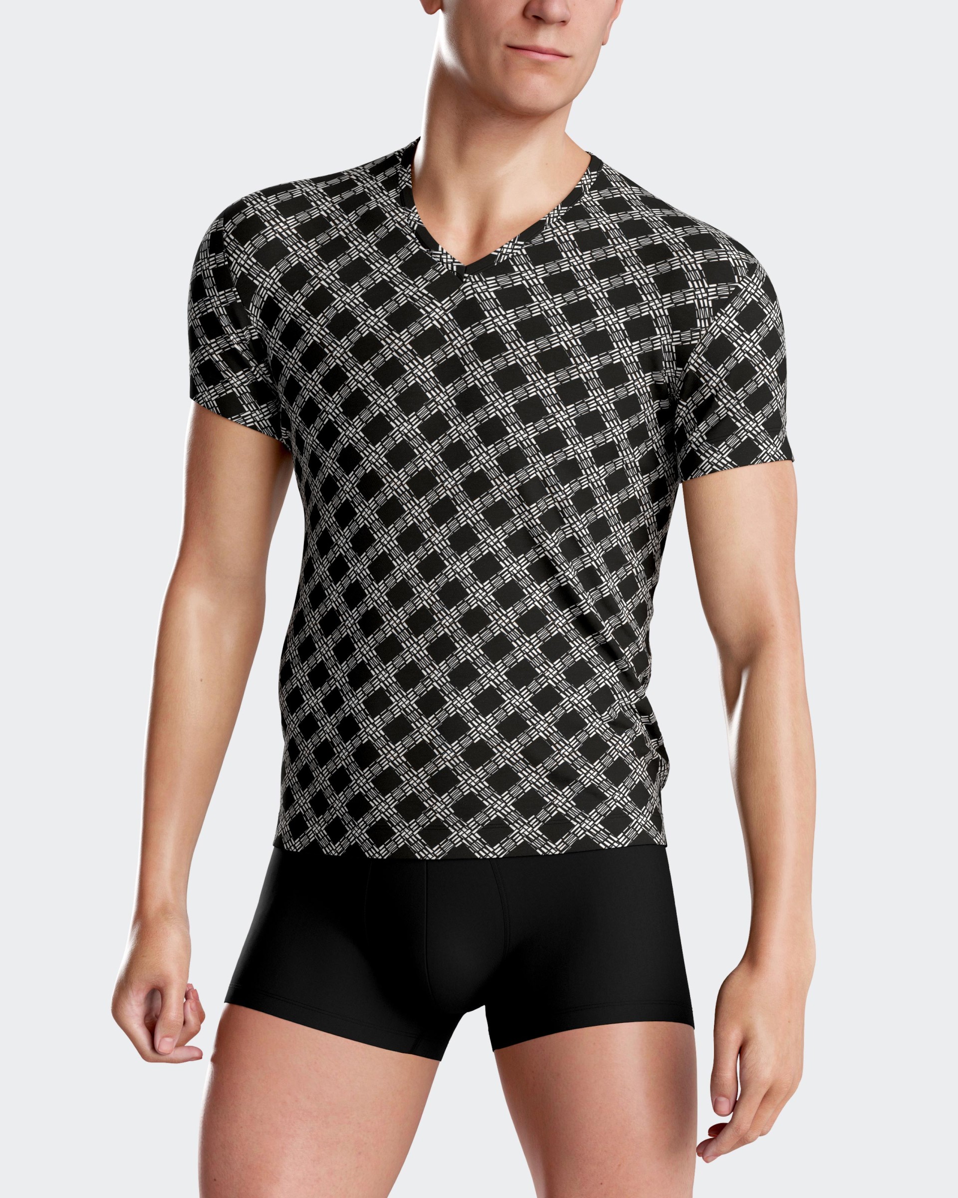 Geometric printed T-shirt in Lyocell