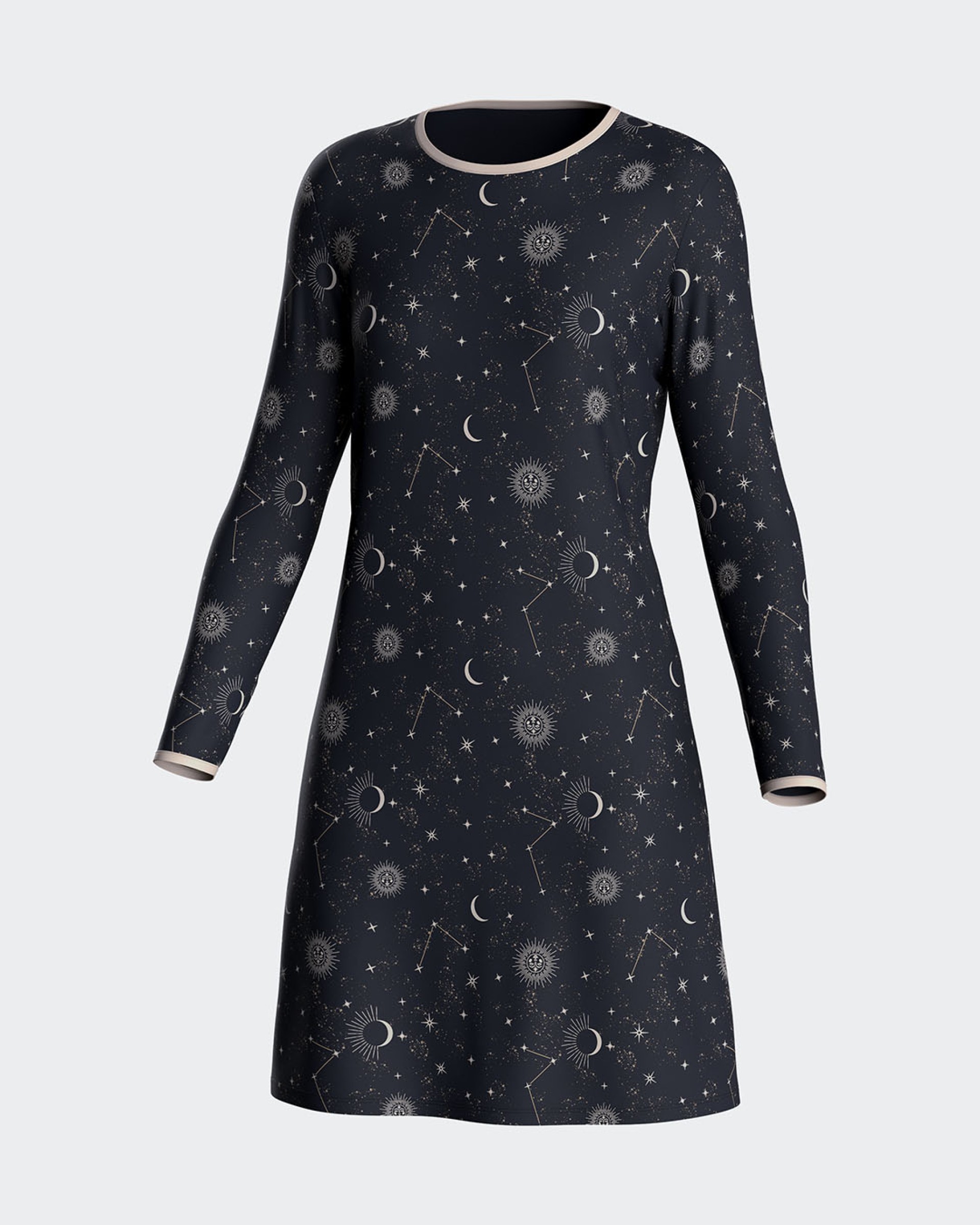 Camisa de dormir com estampado dourado