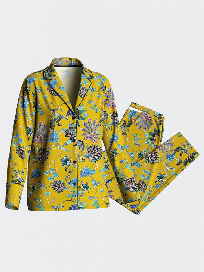 Langer Damenpyjama aus Baumwoll-Modal