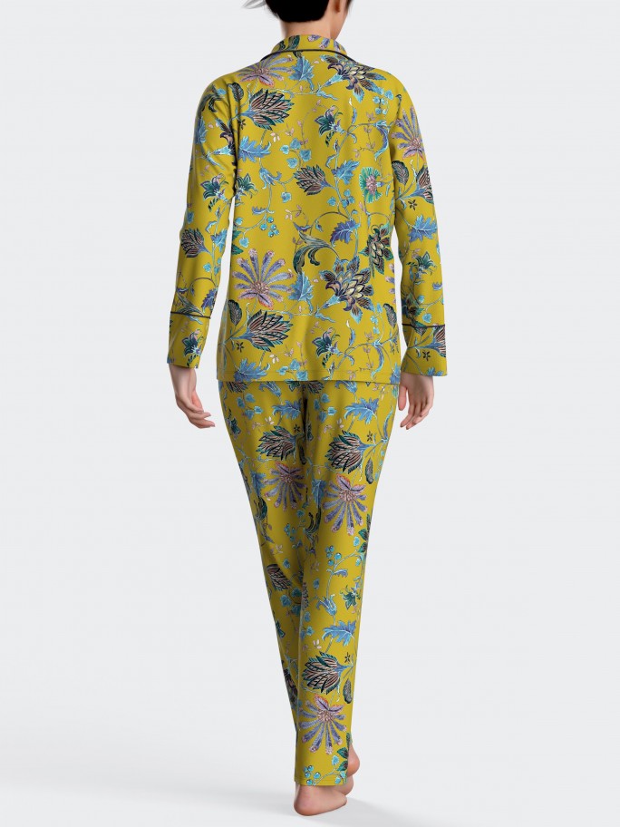 Langer Damenpyjama aus Baumwoll-Modal